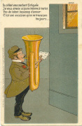 Du célibat vous sachant fatiquée...Homme jouant du trombonne devant fenêtre)