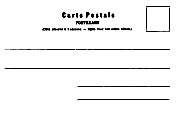 Carte Postale - Postkaart (Côté réservé à l'adresse. - Zijde voor het adres alleen.)  Non divisé 4 lignes Timbre