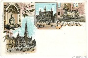 Bruxelles. Manneken Pis - Maison du Roi - Hôtel de Ville-Laitière bruxelloise Bruxelles. Manneken Pis - Maison du Roi - Hôtel de Ville-Laitière bruxelloise