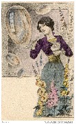 (femme créant des bulles en forme d'oeuf)