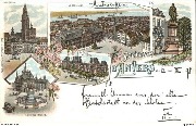 Souvenir d'Anvers.La Cathédrale, le Bas-Escaut, le Palais de Justice, la Banque nationale Souvenir d'Anvers.La Cathédrale, le Bas-Escaut, le Palais de Justice, la Banque nationale