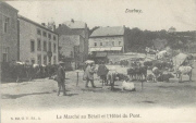 Durbuy. Le March&eacute; au B&eacute;tail et l'H&ocirc;tel du Pont