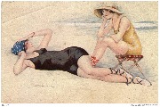 Les Parisiennes à la Mer. Conversation sur la plage