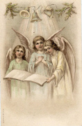 Trois anges en dessous de cloches