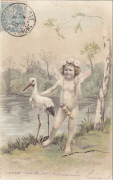 Cigogne et angelot