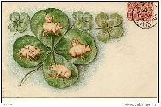 Trèfle à quatre feuilles avec cochons