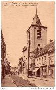 Menin. Eglise St. Vaast et rue de Lille - Meenen. St. Vedastuskerk en Rijselstraat