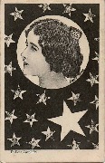 Cavallieri avec pince dans cheveux dans lune  entourée d'étoiles