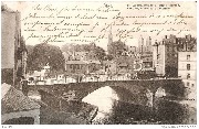 Metz - St. Georgsbrücke u. städt. Mûhlen.  Pont St. Georges et thermes