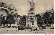 Gand. Le Vooruit (1899) Statue de Jacques Van Artevelde(1862) et Marché du Vendredi