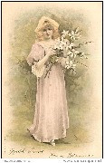 Jeune fille au bouquet de lys