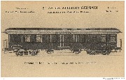 Sté Ame des Ateliers Germain. Chemins de fer de Santa-Fé - Fourgon mixte, bagage et poste