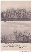 Le Château de la Hooghe lez Ypres avant et après le bombardement-Hooghe Castle before and after the Shelling