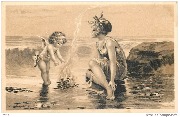 (Cupidon fait du feu sur la plage)