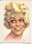 Portrait de femme blonde (maquillage pin-up-années 1950)