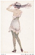 Rue de la Paix (Femme en chemise, avec un chapeau orné d'une plume d'autruche)