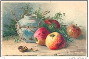 Augenweide (pot en céramique et 4 pommes)