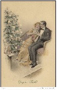 Joyeux Noël ! (couple devant un arbre de Noël illuminé)