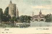 Bruges Le Pont du Minnewater - Font Arabesque - Colorized