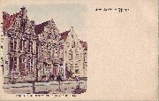Souvenir d'Ypres, Maisons des Bateliers sur le Marché au Bétail - Greyscales