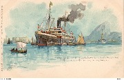 Hamburg-Sudamerikanische Dampfschiftfahrt Gesellschaft S.S. Patagonia im Hafen von Rio-de-Janeiro