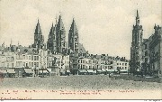 Tournai. La Grand Place. La Cathédrale Notre-Dame XIe siècle, le Beffroi...