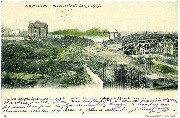 Exposition universelle de Liège, 1905. Les travaux des rampes d'accès du nouveau pont sur la Meuse Quai de Fragnée