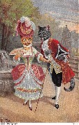 (Chats humanisés élégants costume Louis XVI)