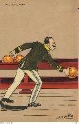 Bowling à Rome (caricature de Victor-Emmanuel III)