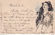 (femme aux longs cheveux noirs épars)