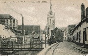 Louvain. Rue Mi-Mars et l'Eglise Sainte-Gertrude