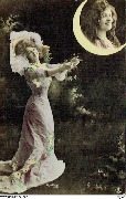 ANNA HELD avec dans un croissant de lune DESGUEZ
