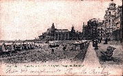 Ostende. Vue générale de la digue, Plage et Kursaal