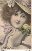 (portrait de jeune fille à la rose jaune)