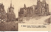 Ypres. Eglise St-Pierre avant et après la Guerre. St-Pieter's Church before and after the War