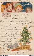 Froehliche Weihnacht (5 enfants au dessus d'un arbre de Noël)