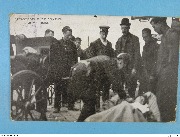 Catastrophe de Contich 21 Mai 1908 (Blessé sur un civière en avant plan)