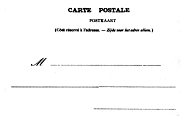 Carte Postale - Postkaart (Côté réservé à l'adresse. - Zijde voor het adres alleen.) M Cursive 3 lignes pas timbre