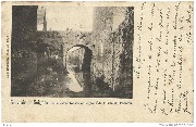 Souvenir de Soignies. Les anciens fossés et le pont de la rue du Paschis