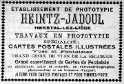 Heintz-Jadoul Publicit&eacute; Almanach Bruxelles 1903