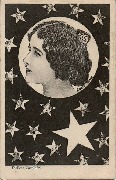 Cavallieri avec pince dans cheveux dans lune  entour&eacute;e d'&eacute;toiles