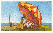 Crise de logement Deux enfants dormant sous un parasol
