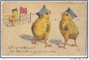 Deux poussins. Oh un bolchevik !.. T'es bête c'est le garde barrière Deux poussins. Oh un bolchevik !.. T'es bête c'est le garde barrière