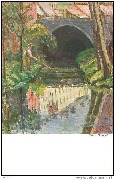 De visscher by de gracht in Brugge.  Le p&ecirc;cheur au canal de Bruges