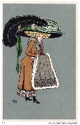 Femme à l'étole de fourrure, au grand chapeau avec une immense plume noire Femme à l'étole de fourrure, au grand chapeau avec une immense plume noire
