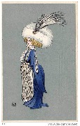 Femme &agrave; l'&eacute;tole d'hermine, au gros chapeau blanc avec une plume noire
