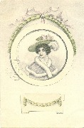 Portrait de jeune femme en m&eacute;daillon