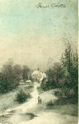 Bonne ann&eacute;e (paysage dans la neige)