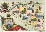 Souvenir de Belgique Les Neufs Provinces (en m&eacute;daillon SM L&eacute;opold I)