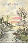 Bonne Ann&eacute;e(Paysage au bord d'un lac?)